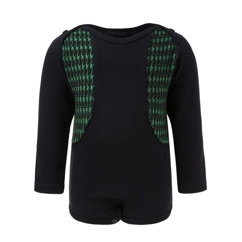 Black Onesie with Green Elements-0