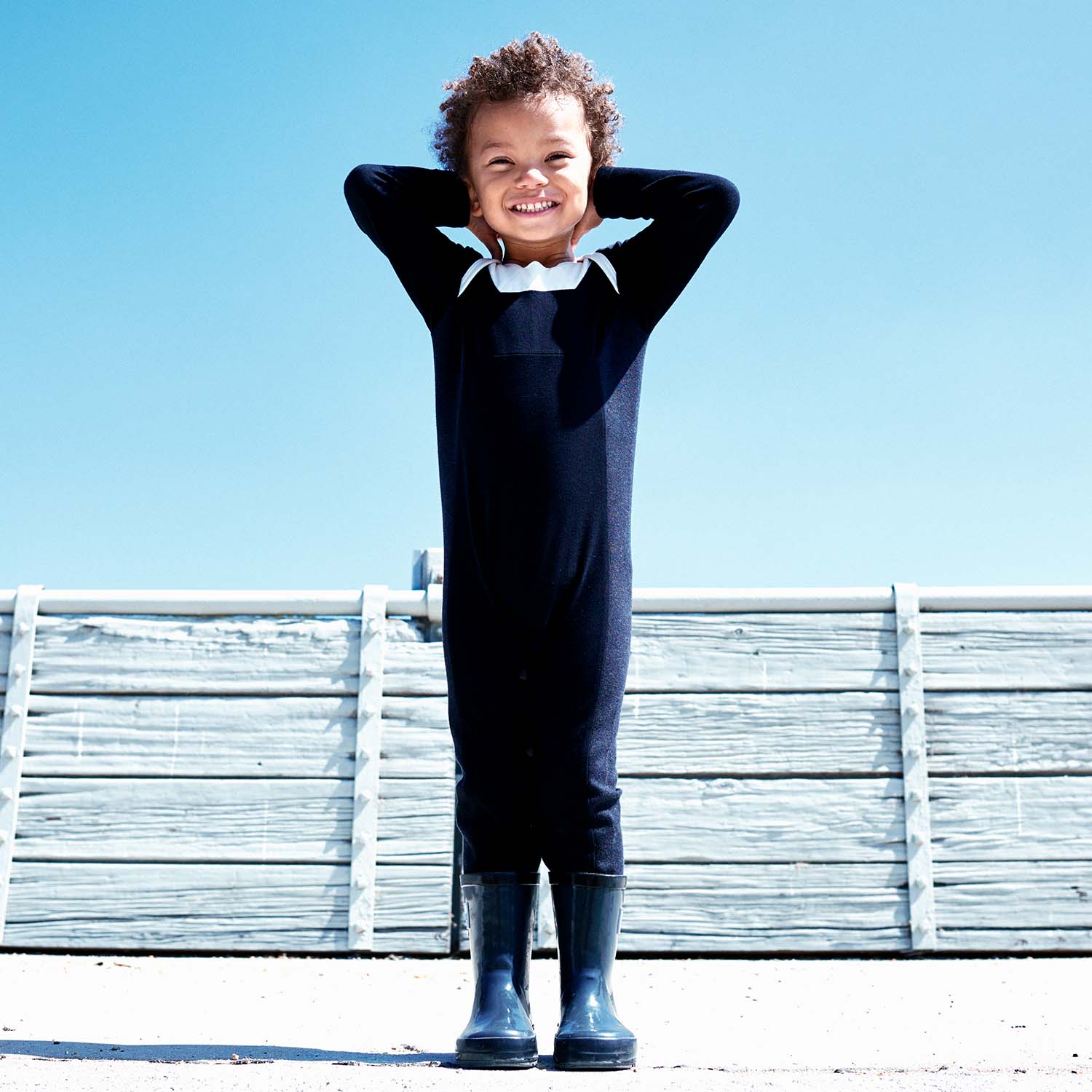 Black Overall Bodysuit with White Elements-1